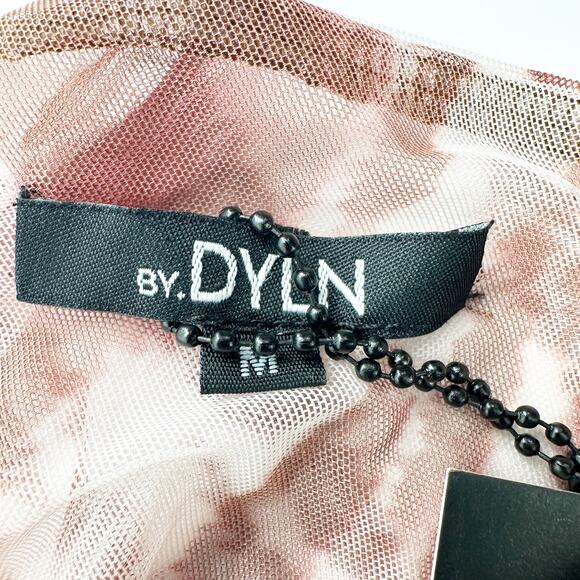 NWT Revolve By DYLN Kaia Mesh Mini Dress in Chocolate Print Size Medium - Picture 7 of 10